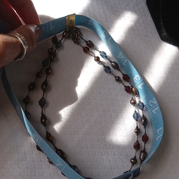 16" Twin Strands of Pearls,Crystals,Sterling Spacers - Picture 3 of 3